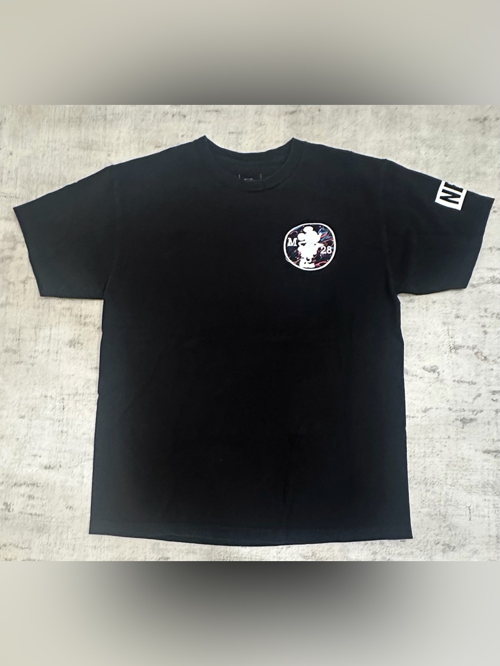 ⁠Neff x Disney Mickey Mouse M28 Graphic T-Shirt | Black Swirl Print Tee